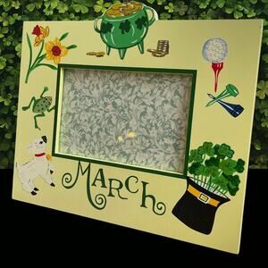 Vtg. Exposures Hand Painted March Months of Year Frame For 4x6 Picture Spring